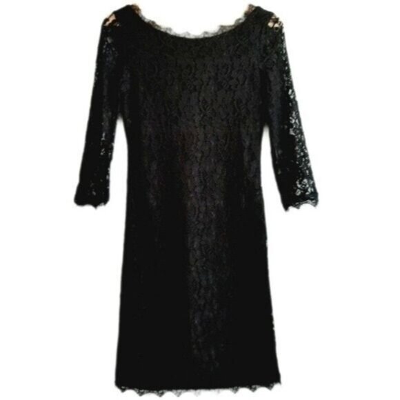 Aritzia / BABATON Rafael Black Floral Lace Long Sleeve Dress Sz 2 - Picture 1 of 12